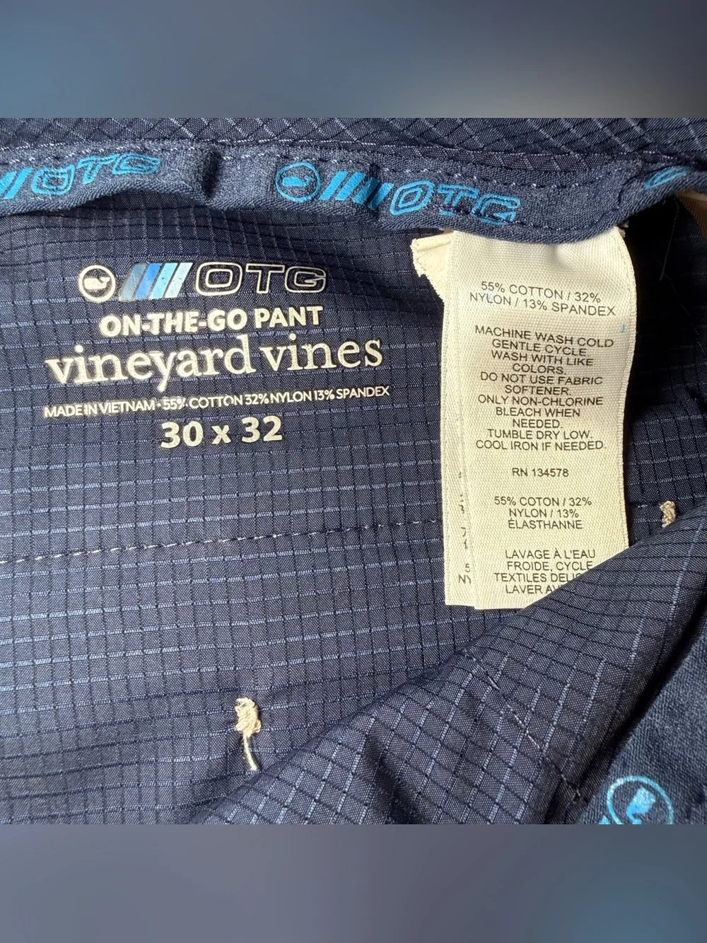 Vineyard Vines Performance On-The-Go Pants Men's Stillwater Kakhi  SZ 30/32 Golf